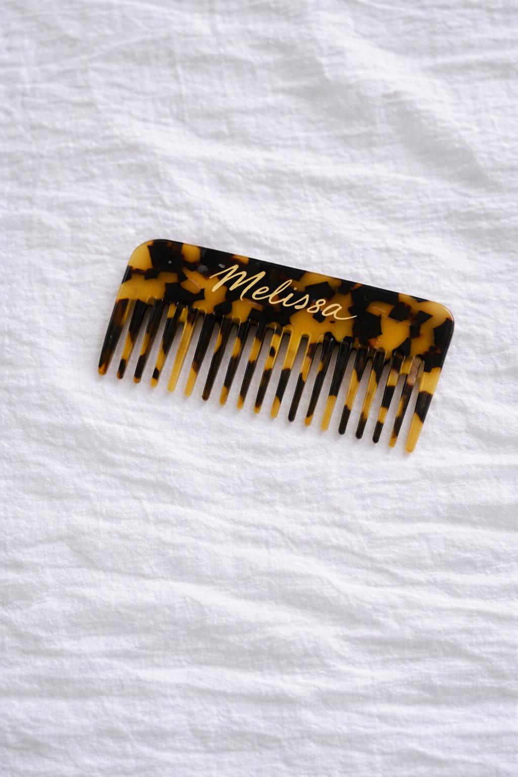 Personalized Bridal Hair Comb | Engraved Name, Ivory Pearl Acetate