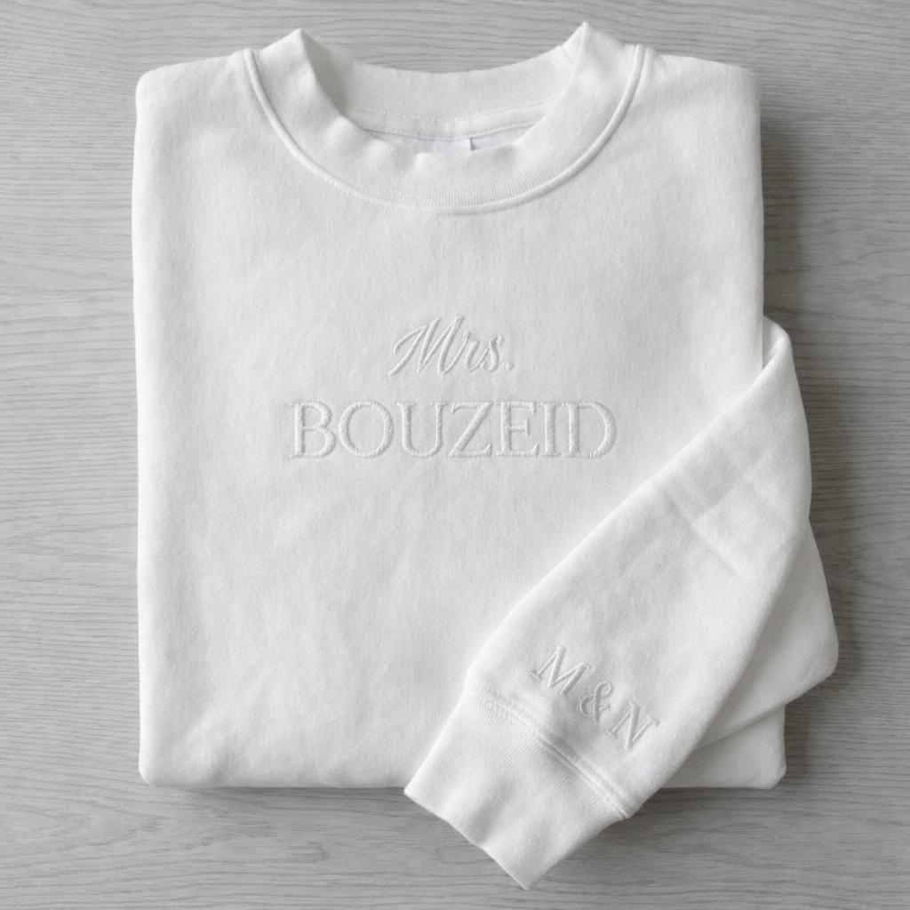 Custom Mrs. Sweatshirt | 3D Puff Print Bridal Shower Gift
