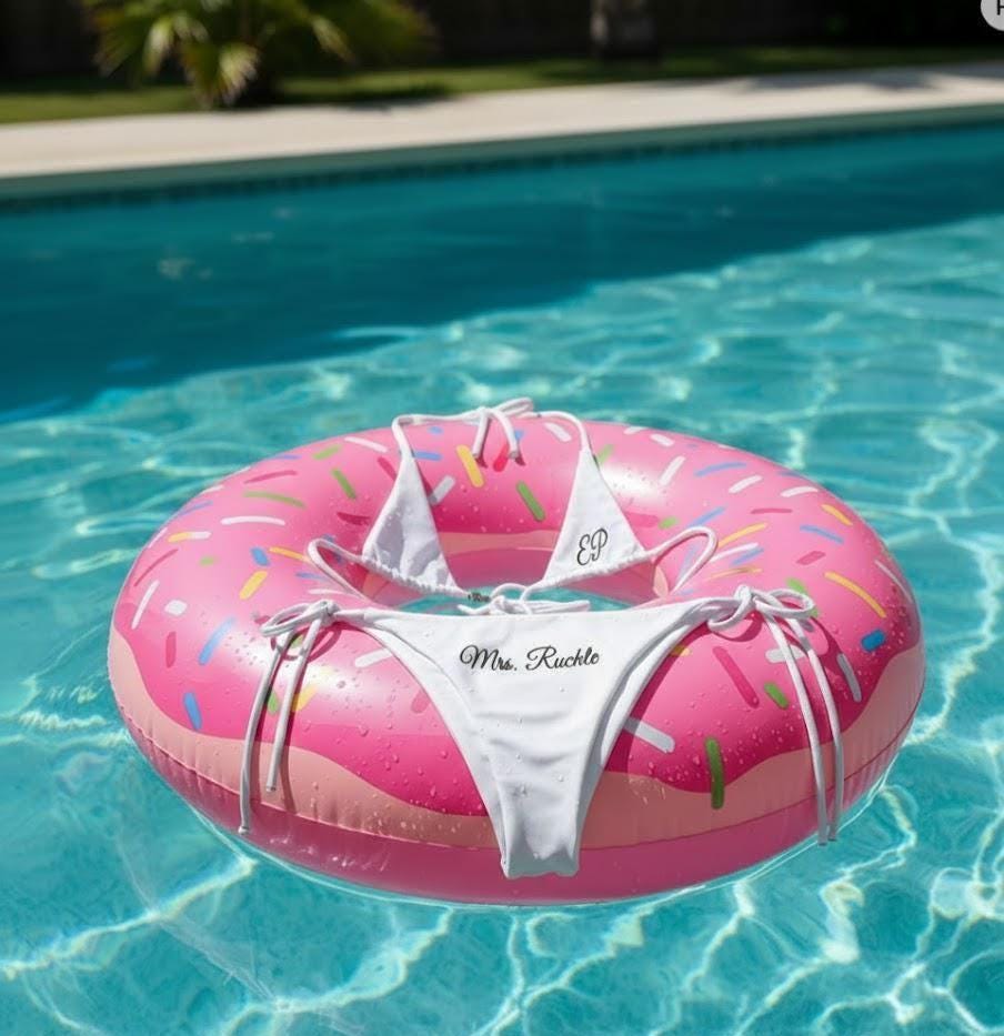 Custom Bride Bikini – Personalized Mrs Swimsuit, White Honeymoon & Bachelorette Bikini