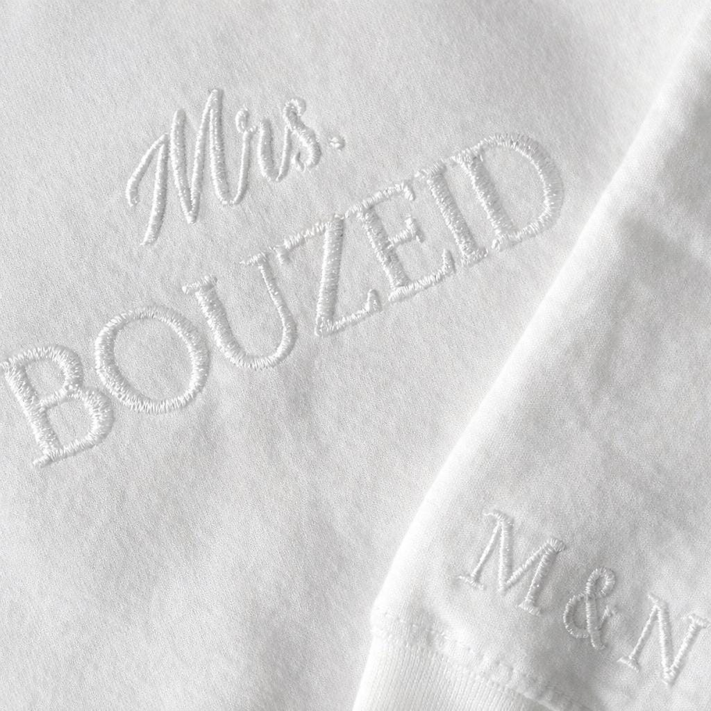 Custom Mrs. Sweatshirt | 3D Puff Print Bridal Shower Gift