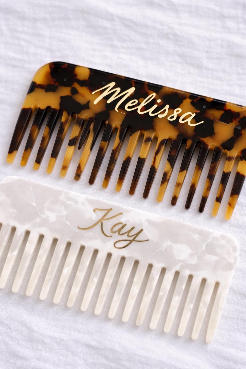 Personalized Bridal Hair Comb | Engraved Name, Ivory Pearl Acetate