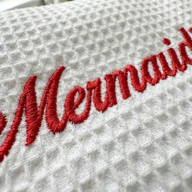 Embroidered Initial Waffle Makeup Bag, Personalized Cosmetic Travel Case