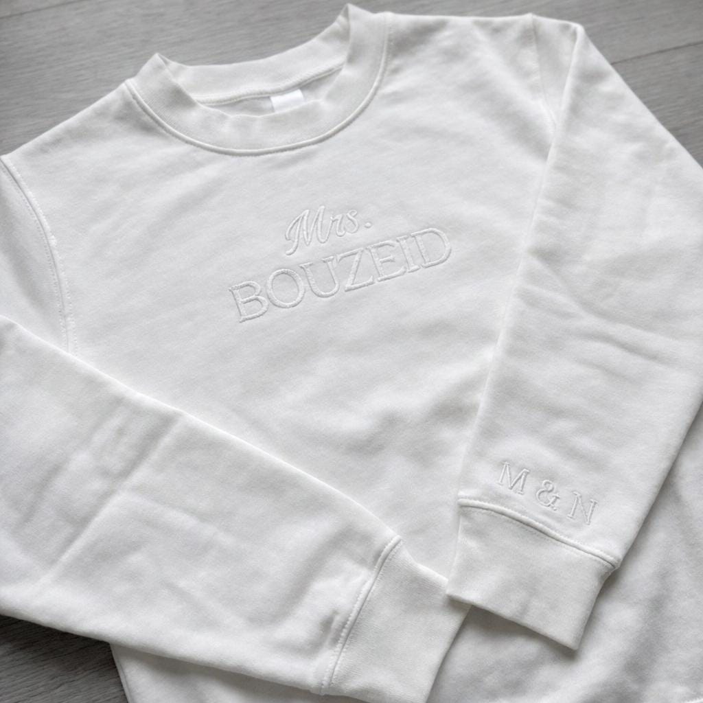 Custom Mrs. Sweatshirt | 3D Puff Print Bridal Shower Gift