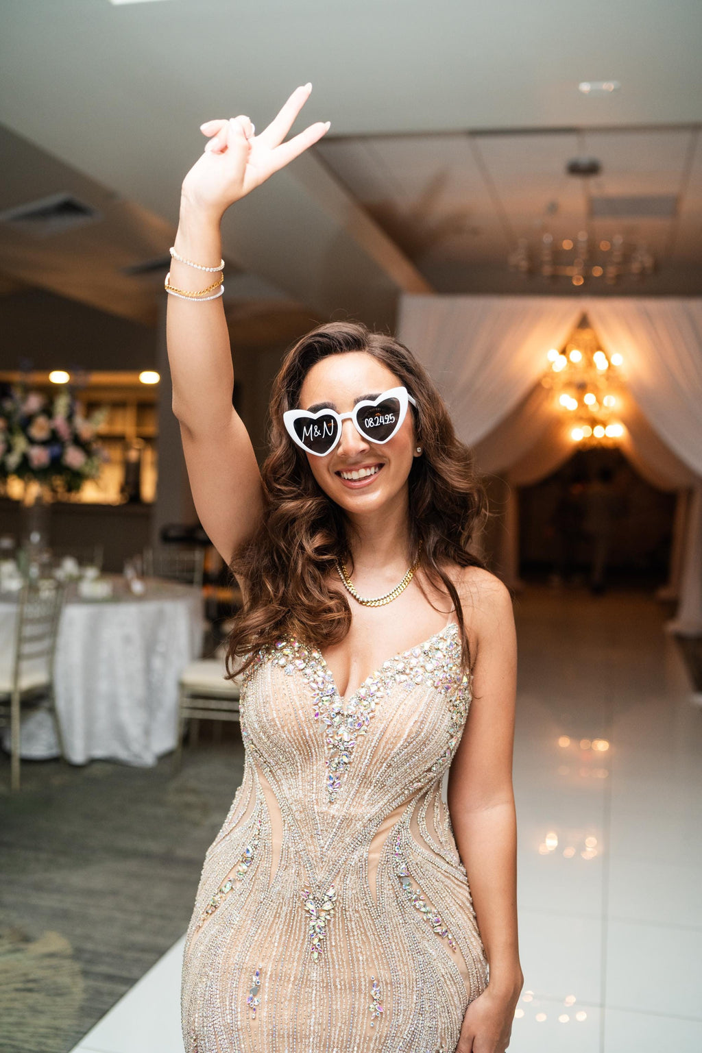 Personalized Heart Sunglasses | Bachelorette Party Favors, Wedding Photo Prop