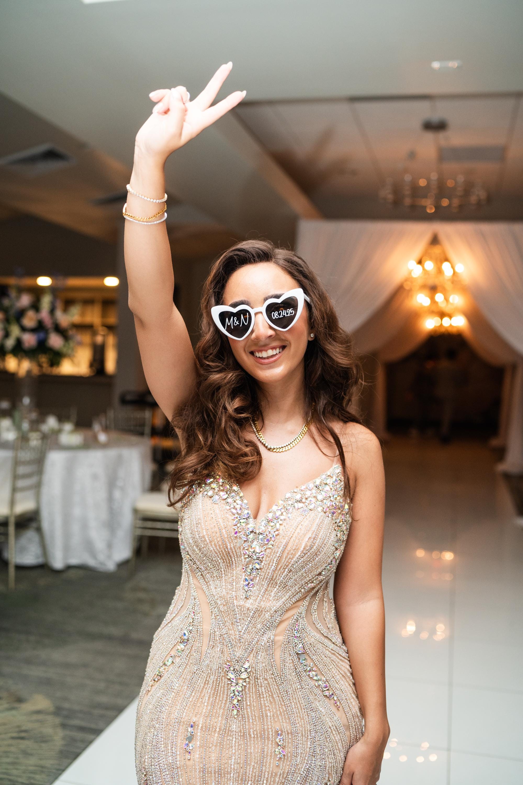 Personalized Heart Sunglasses | Bachelorette Party Favors, Wedding Photo Prop