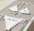 Custom Bride Bikini – Personalized Mrs Swimsuit, White Honeymoon & Bachelorette Bikini