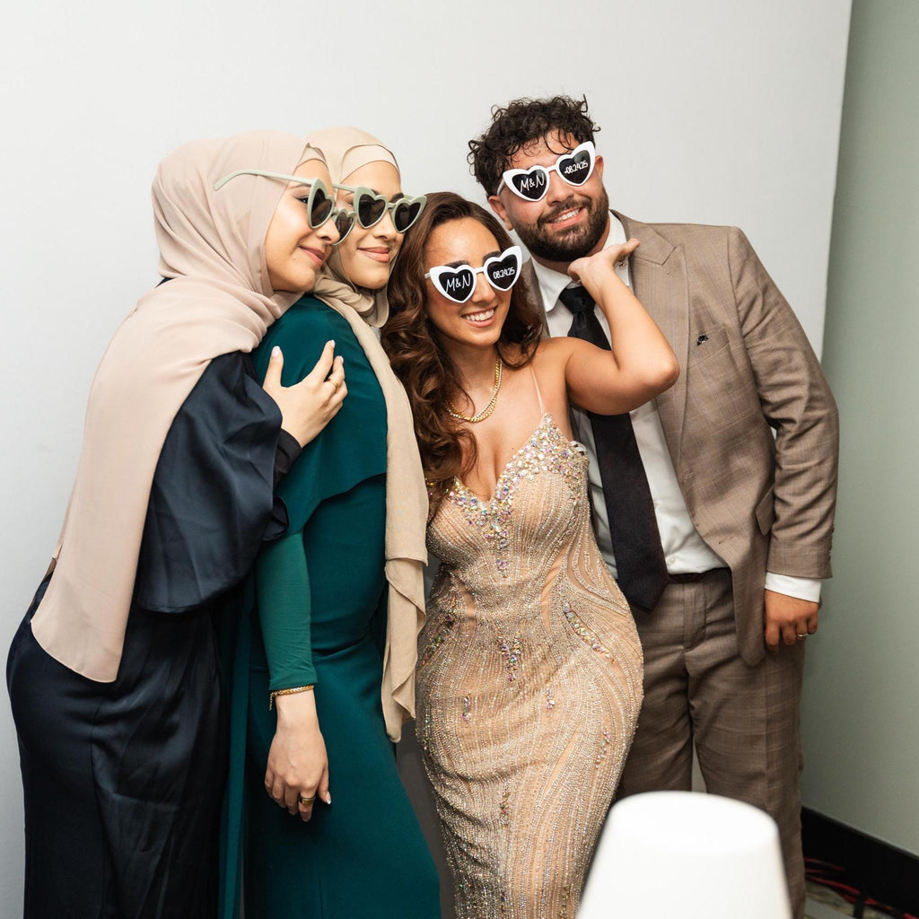 Personalized Heart Sunglasses | Bachelorette Party Favors, Wedding Photo Prop