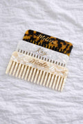 Personalized Bridal Hair Comb | Engraved Name, Ivory Pearl Acetate