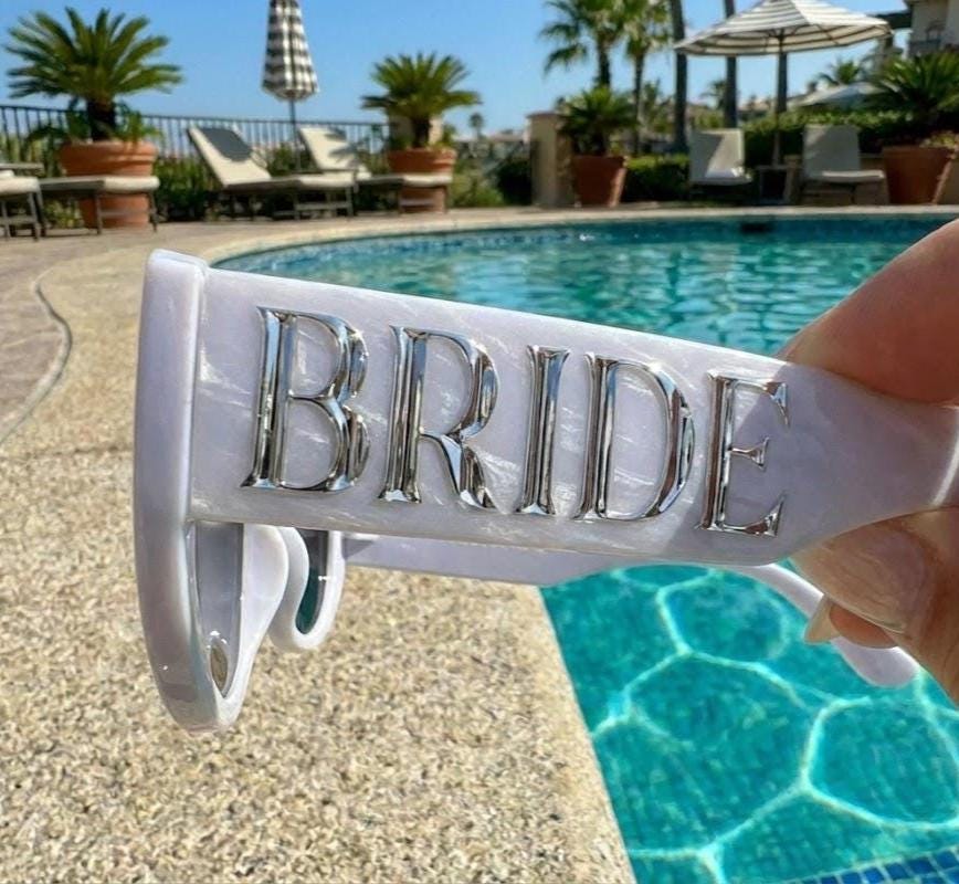 Bride-to-Be Swim Embroidered Bundle | Custom Bikini, Sarong, Sunglasses & Veil