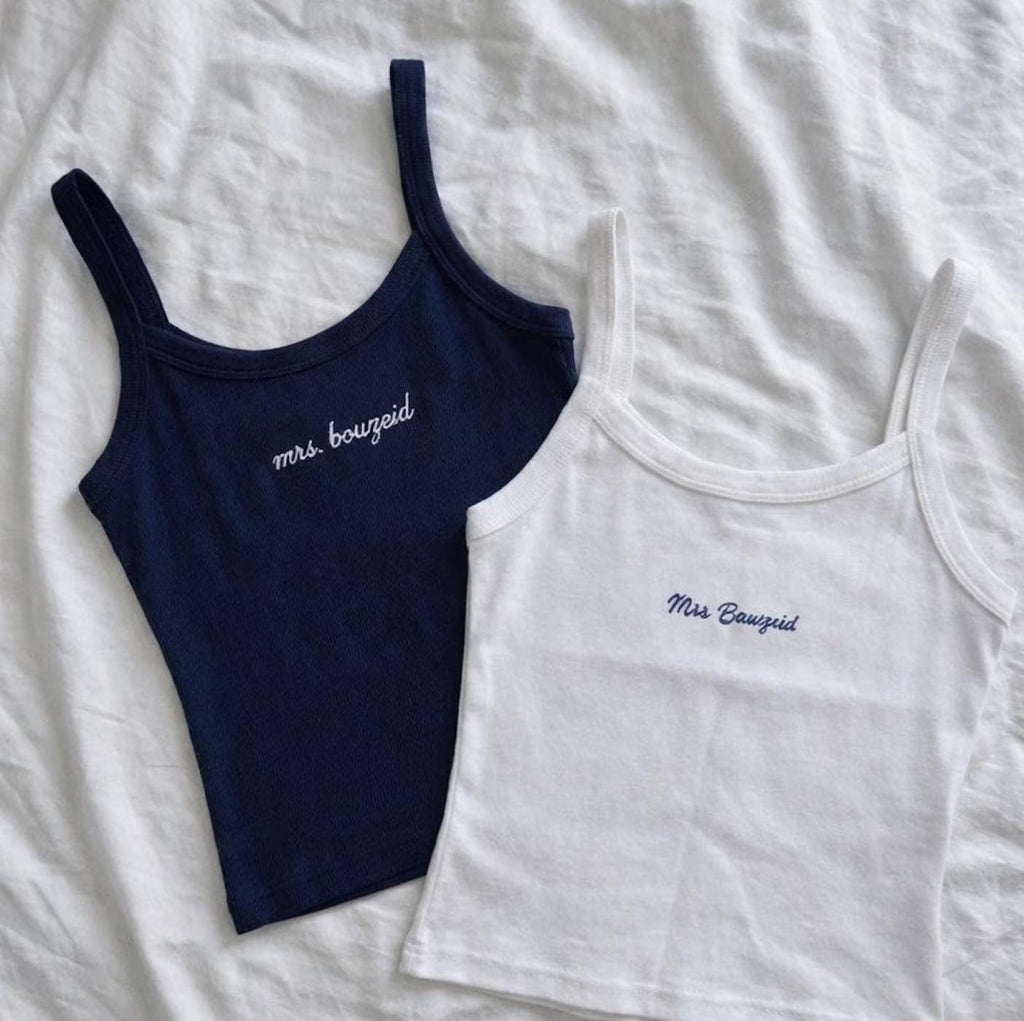 Custom Embroidered Bride Tank Top, Bridal Shower Gift