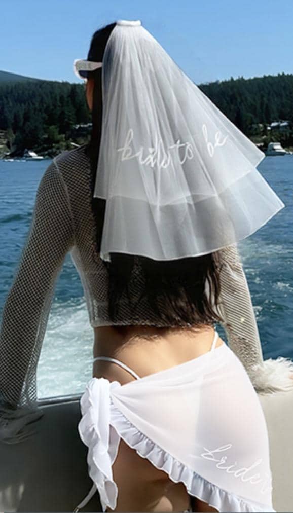 Bride-to-Be Swim Embroidered Bundle | Custom Bikini, Sarong, Sunglasses & Veil