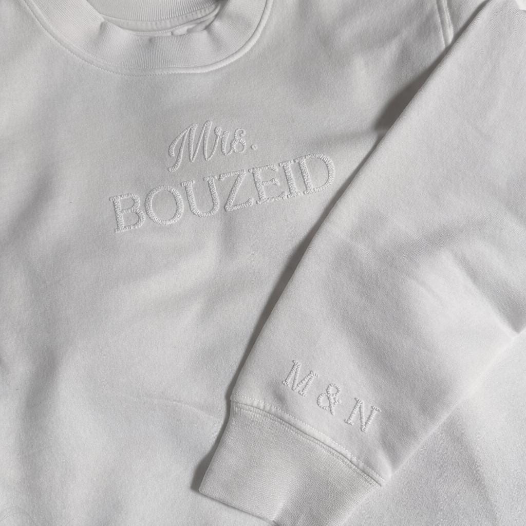 Custom Mrs. Sweatshirt | 3D Puff Print Bridal Shower Gift