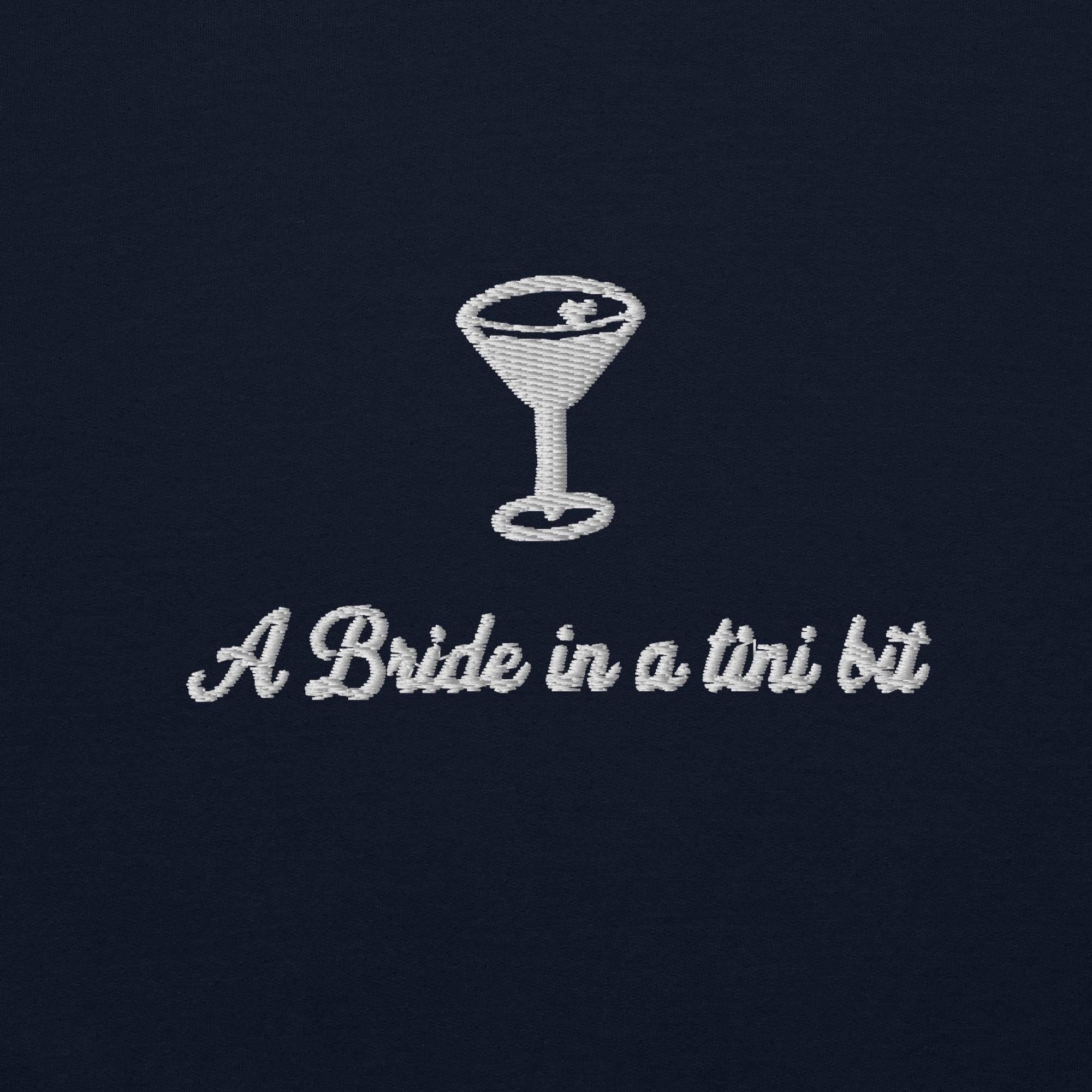 Bride Martini Crewneck Sweatshirt – Minimal Bridal Pullover, Bachelorette Weekend Gift