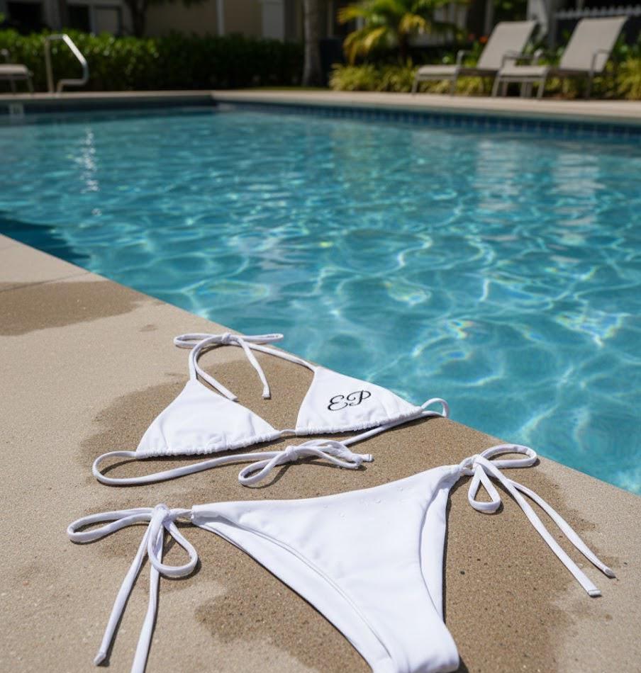 Custom Bride Bikini – Personalized Mrs Swimsuit, White Honeymoon & Bachelorette Bikini