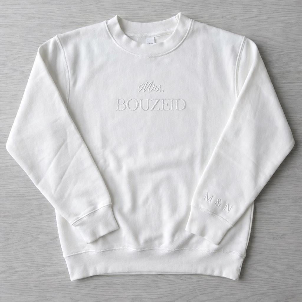 Custom Mrs. Sweatshirt | 3D Puff Print Bridal Shower Gift