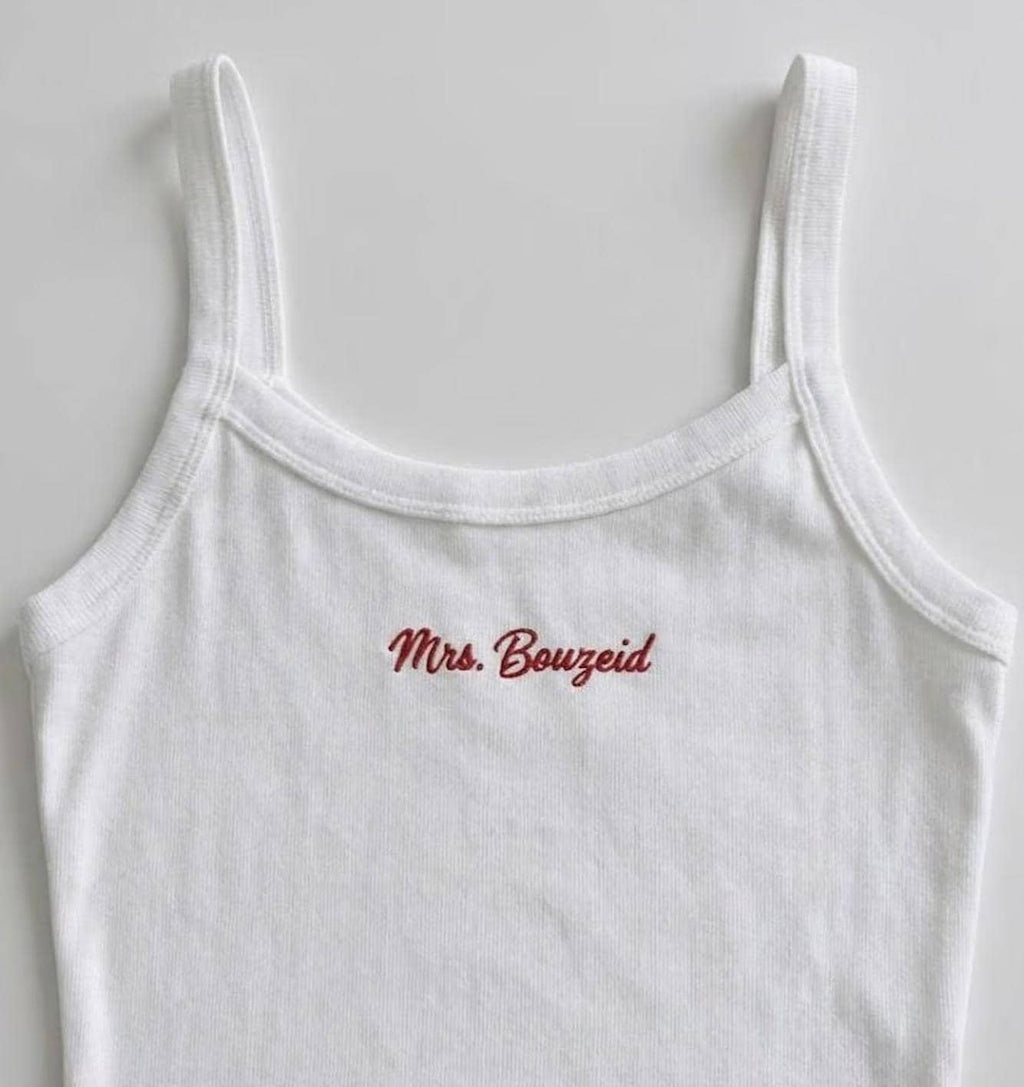 Custom Embroidered Bride Tank Top, Bridal Shower Gift