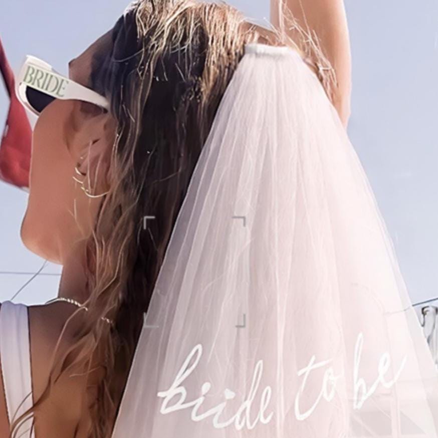 Bride-to-Be Swim Embroidered Bundle | Custom Bikini, Sarong, Sunglasses & Veil